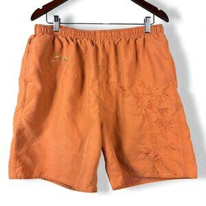 Bamboo Cay Swim Trunks Shorts Tie Up Rust Orange Size XL Resort Wear